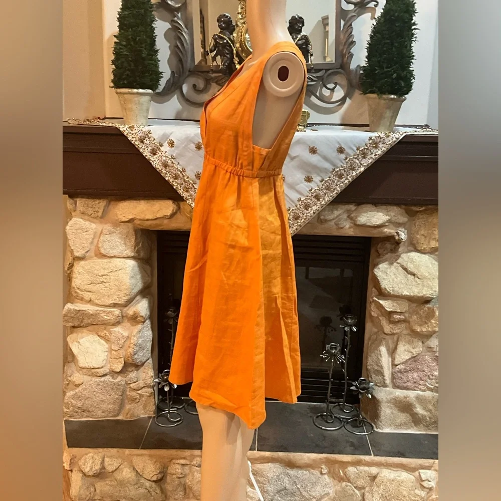 Anthropologie “Left of Center”Orange Sleeveless Dress - Picture 3 of 10
